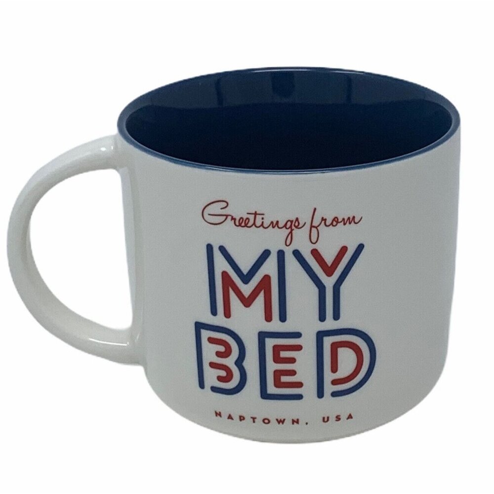 Greetings from My Bed Naptown USA 15 Oz Coffee Mug Stoneware Funny Mugs